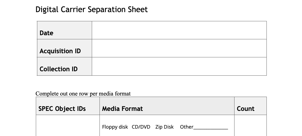 Digital Separation Sheet