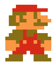 Mario's 13x16 pixel Sprite in Super Mario Brothers