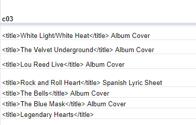 title tags in spreadsheets