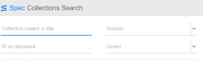 SPEC Collections Search