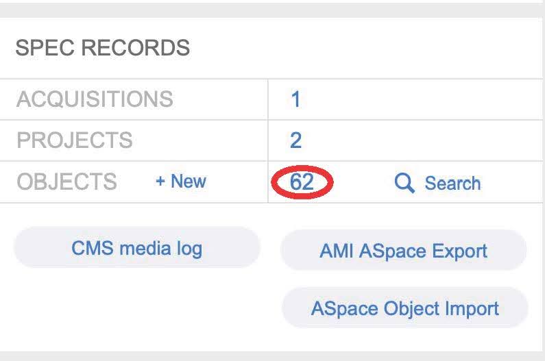 SPEC Records menu